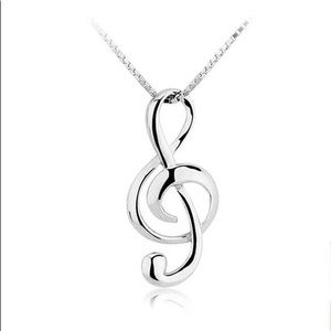Musical Note 925 Sterling Silver Pendants Necklace